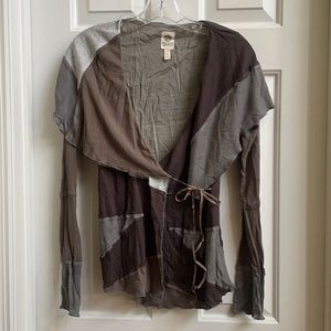 Anthropologie Tiny patchwork wrap cardigan